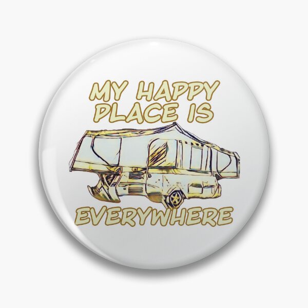 Item preview, My Happy Place is Everywhere - Gold Folding Caravan designed and sold by BeccaAelishe.