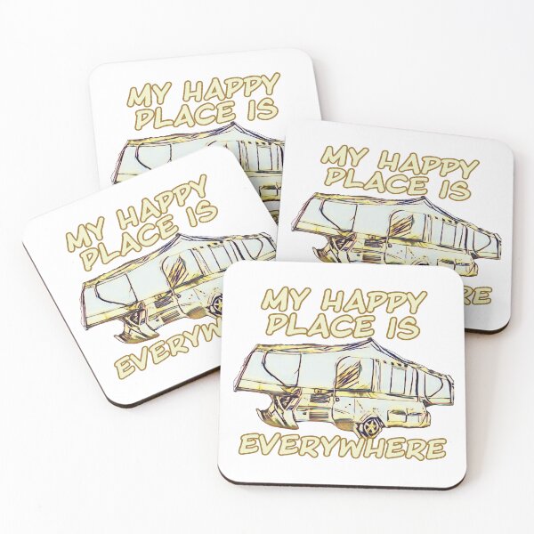 Item preview, My Happy Place is Everywhere - Gold Folding Caravan designed and sold by BeccaAelishe.