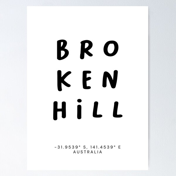 Item preview, Broken Hill | Typography Design | Design Map Coordinates designed and sold by RM-Journey.