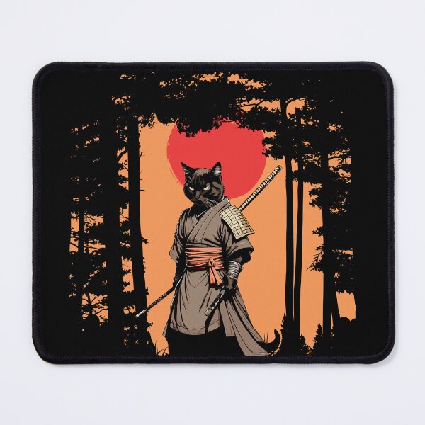 Item preview, Japanese Samurai Cat Red Sun Ninja Cat designed and sold by wowwowmeow.