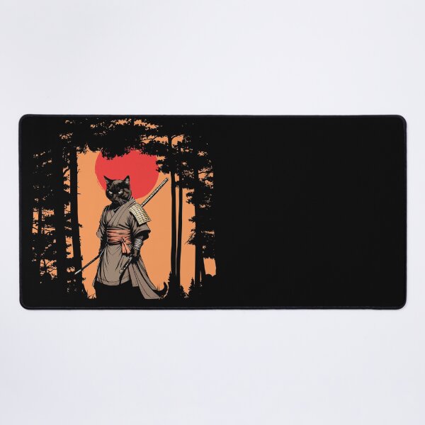 Item preview, Japanese Samurai Cat Red Sun Ninja Cat designed and sold by wowwowmeow.