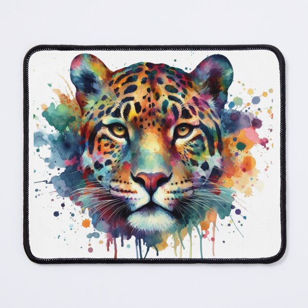Item preview, Colorful Watercolor Leopard Face Big Cat Art designed and sold by SeaStarAlex.