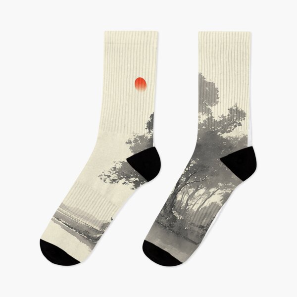 Item preview, Black and White Chinese Painting with Red Sun designed and sold by Christian Weiss.
