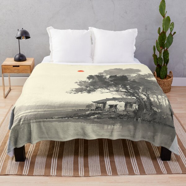 Item preview, Black and White Chinese Painting with Red Sun designed and sold by Christian Weiss.