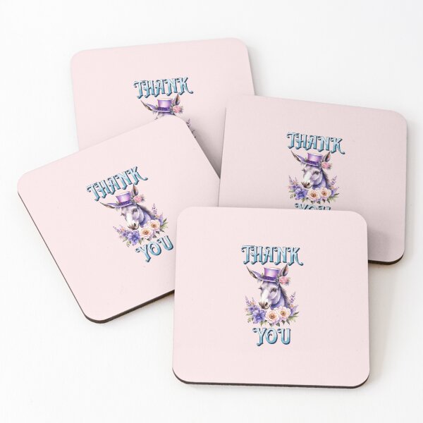 Item preview, THANK YOU (DONKEY TOP HAT ROSES) designed and sold by lovingtouch.