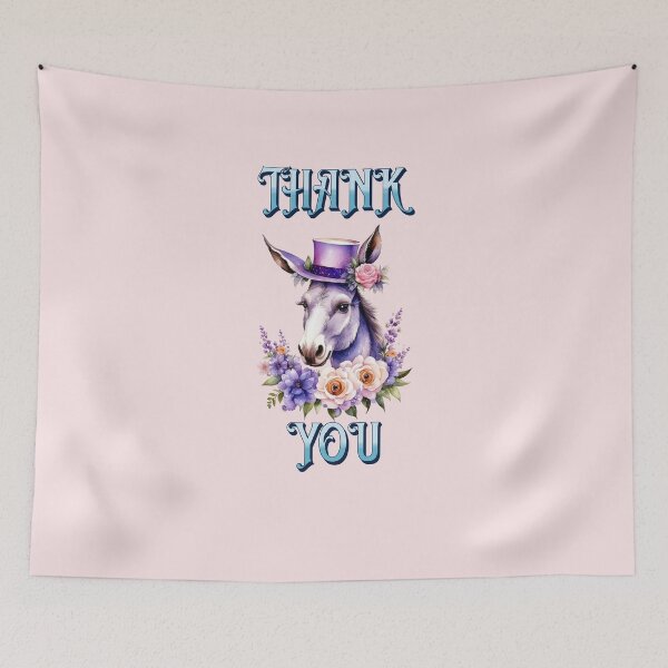 Item preview, THANK YOU (DONKEY TOP HAT ROSES) designed and sold by lovingtouch.