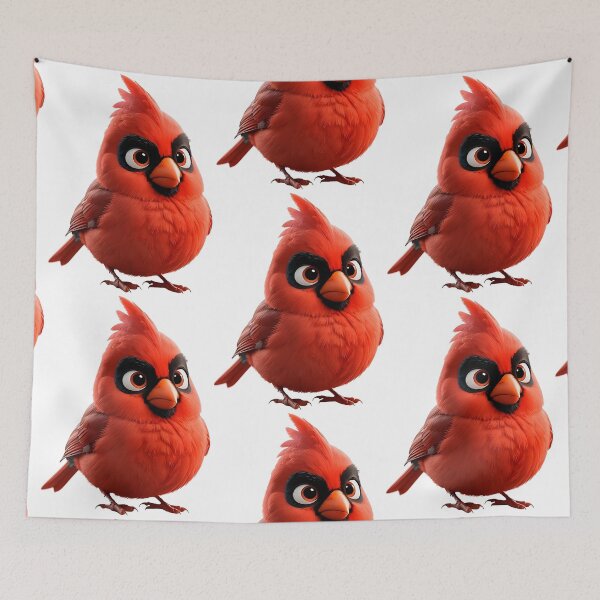 Item preview, Cute Red Cardinal Cartoon Chibi Bird designed and sold by IceCreamSmile.
