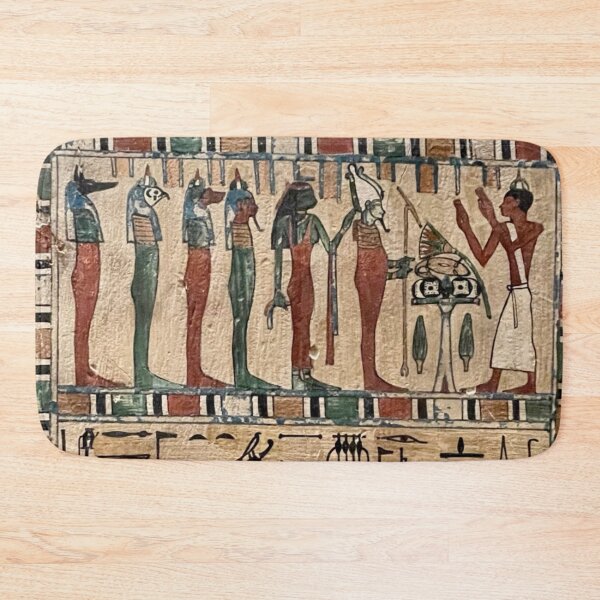 Item preview, Egyptian painting on wood depicting the four sons of Osiris designed and sold by ricoflinn.