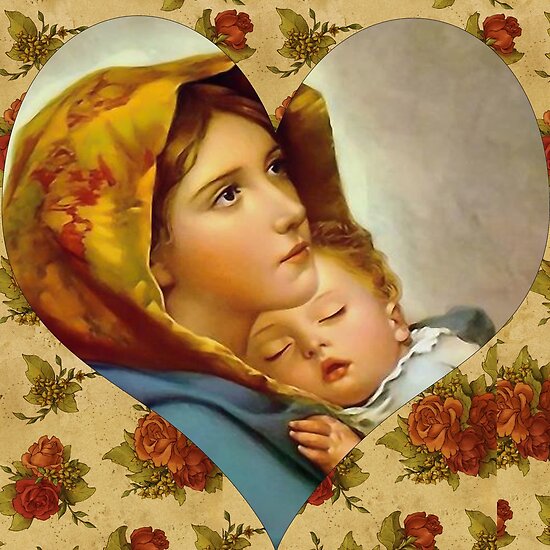 Virgin Mary and Child Jesus Madonna of the Street Christian Catholic Religious Art  by tanabe