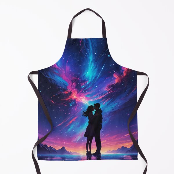 Item preview, A couple in love under a colorful night sky, space aestethic art designed and sold by ChaosEdits.