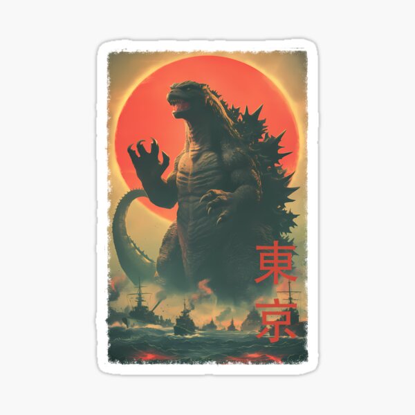 Item preview, Epic Kaiju Attack Tokyo Red Sun Dramatic Illustration designed and sold by Treestram.