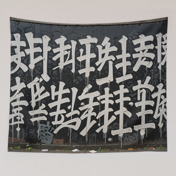 Item preview, Goth Kanji Nonsense, Street Art, Graffiti Pattern designed and sold by Burn-Ego.
