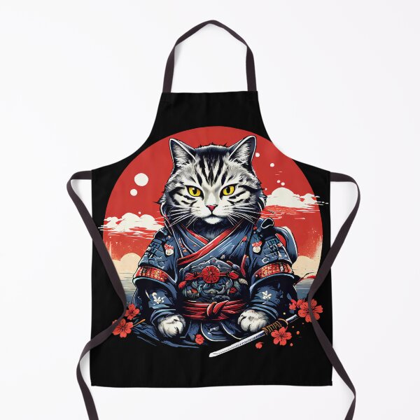 Item preview, Majestic Samurai Cat with Cherry Blossoms designed and sold by ArtsyWishesShop.