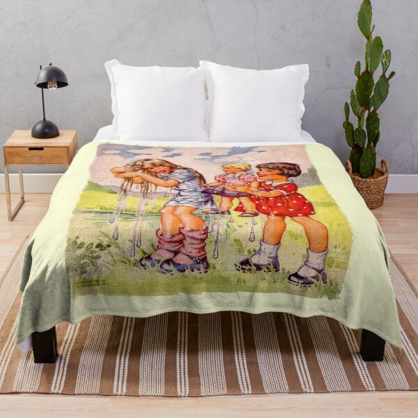 Item preview, The girls and dolly take a swim, vintage illustraion designed and sold by stevepaint.