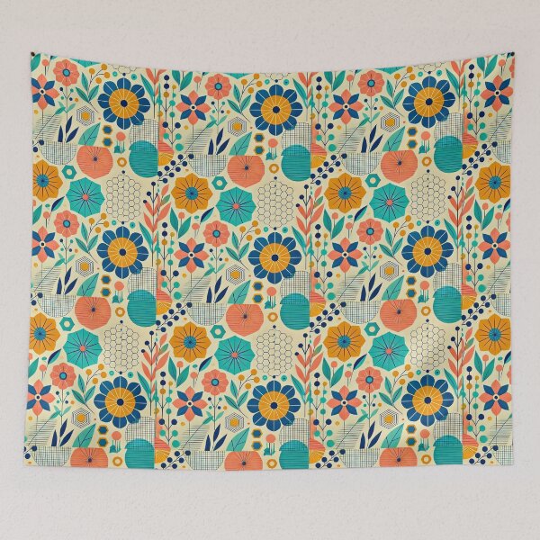Item preview, Colorful Floral Geometric Pattern - Modern and Abstract Design designed and sold by Marinaso.