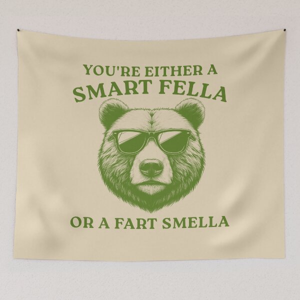 Item preview, Are You A Smart Fella Or Fart Smella? Retro Cartoon designed and sold by VerdePlantTees.