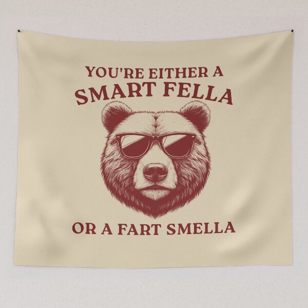 Item preview, You're A Smart Fella Or Fart Smella? Retro Cartoon designed and sold by VerdePlantTees.