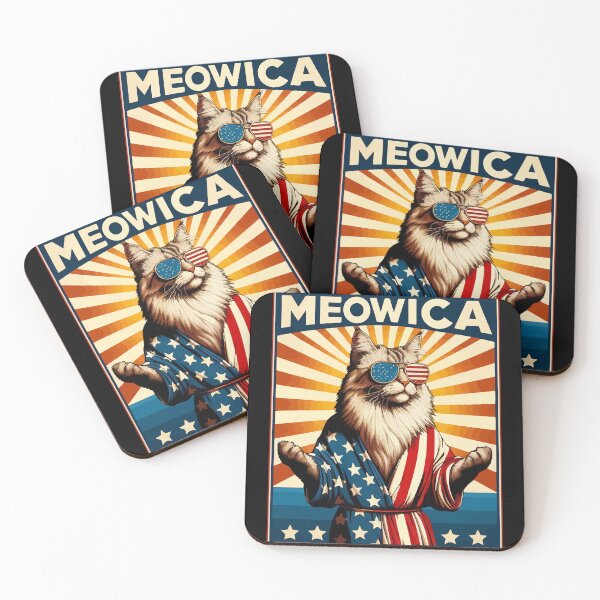 Item preview, Meowica 4th of July Cat American Flag designed and sold by TomFrontierArt.