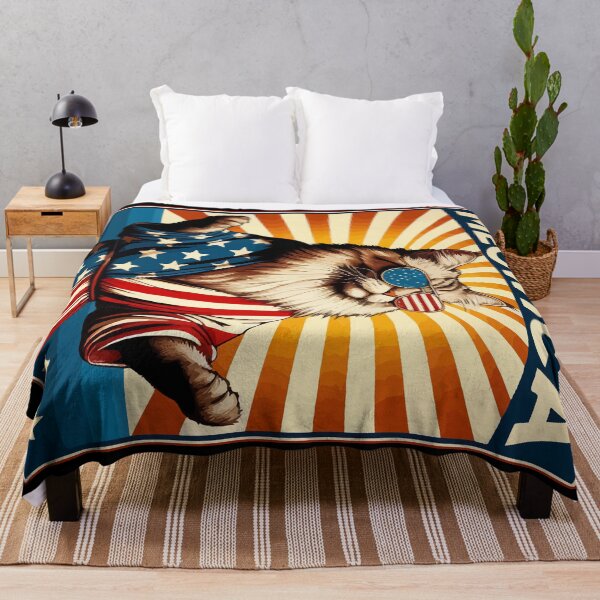 Item preview, Meowica 4th of July Cat American Flag designed and sold by TomFrontierArt.