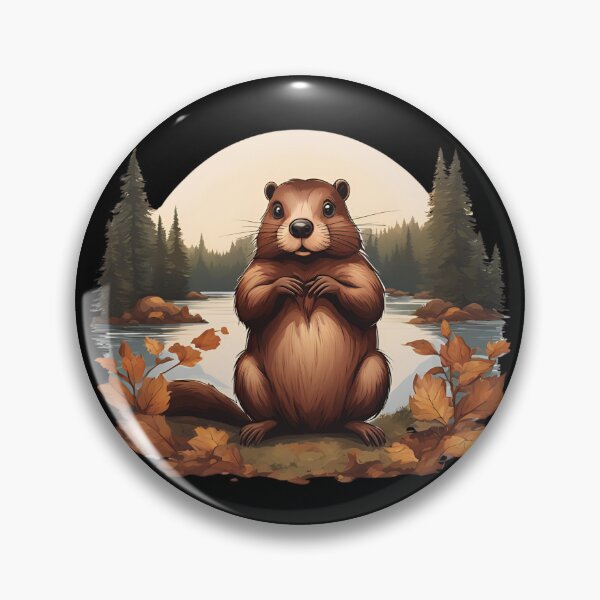 Item preview, Cartoon beaver forest and lake designed and sold by Aquillashop.