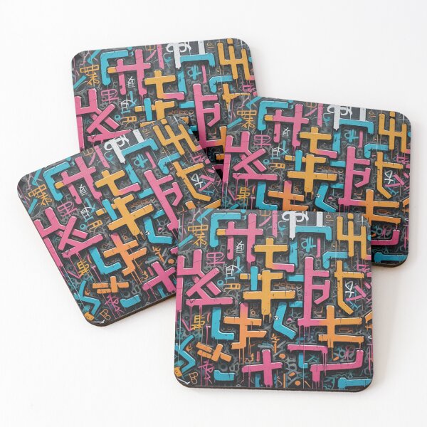 Item preview, Colorful Kanji Nonsense, Street Art, Graffiti Pattern designed and sold by Burn-Ego.