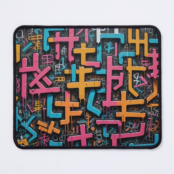 Item preview, Colorful Kanji Nonsense, Street Art, Graffiti Pattern designed and sold by Burn-Ego.