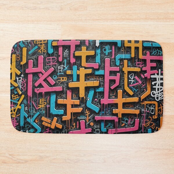 Item preview, Colorful Kanji Nonsense, Street Art, Graffiti Pattern designed and sold by Burn-Ego.