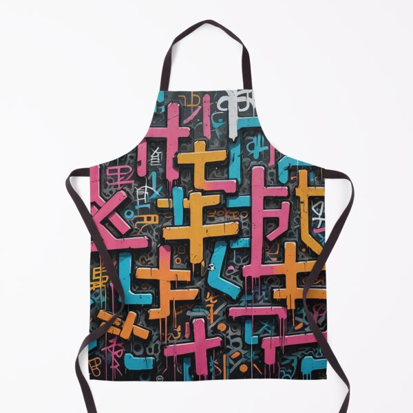 Item preview, Colorful Kanji Nonsense, Street Art, Graffiti Pattern designed and sold by Burn-Ego.