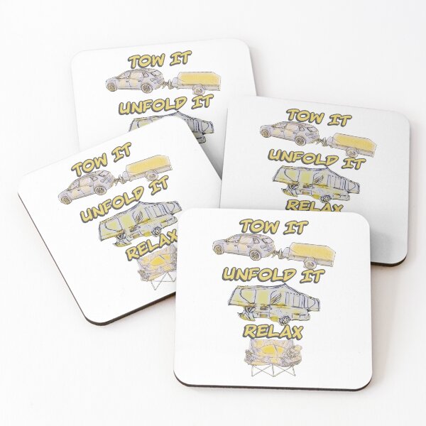 Item preview, Tow it, Unfold it, Relax - Grey and Yellow Folding Caravan designed and sold by BeccaAelishe.