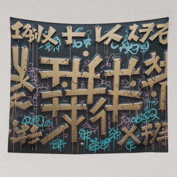 Item preview, Kanji Magick, Street Art, Graffiti Pattern designed and sold by Burn-Ego.