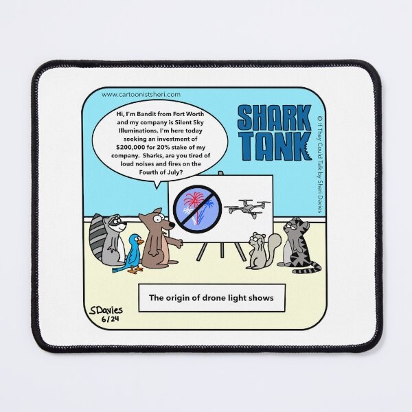 Item preview, Shark Tank 4th of July Cartoon designed and sold by CartoonistSheri.