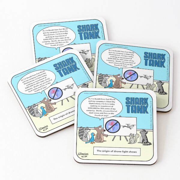Item preview, Shark Tank 4th of July Cartoon designed and sold by CartoonistSheri.