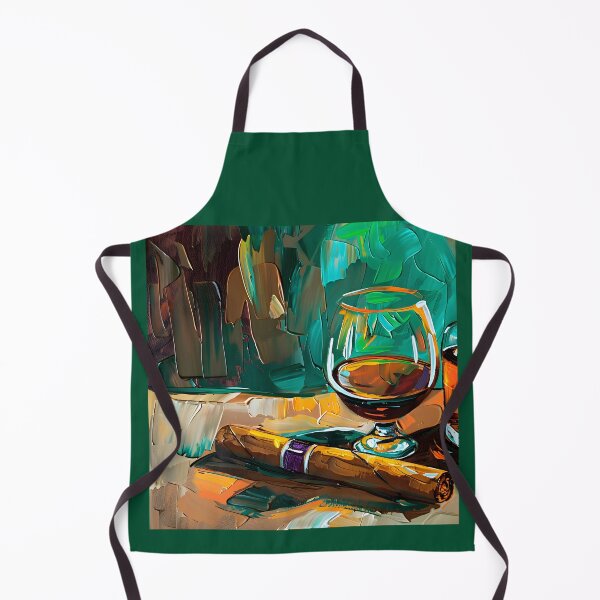 Item preview, Luxurious Glass of Brandy and Rolled Cigar on Multicolored Surface - Vibrant Abstract Art Generative AI designed and sold by OlfactoART Studio.