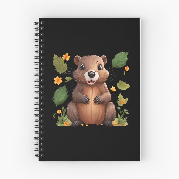 Item preview, A cheerful little Beaver with a floral motif designed and sold by Aquillashop.