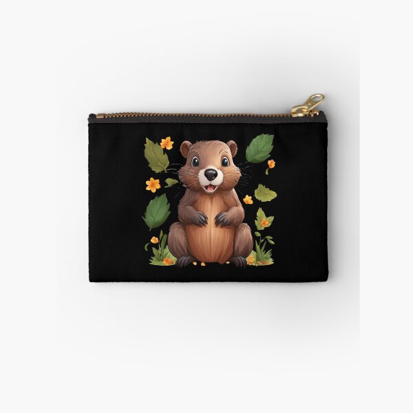 Item preview, A cheerful little Beaver with a floral motif designed and sold by Aquillashop.