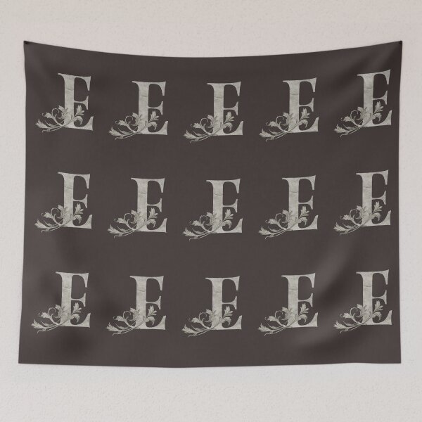 Item preview, Luxury Floral Monogram E: Elegant Grey and Silver Typography designed and sold by Fil4.