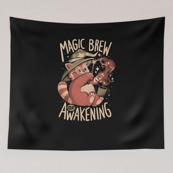 Item preview, Magic Brew of Awakening - Funny Cute Wizard Red Panda Coffee Gift designed and sold by EduEly.