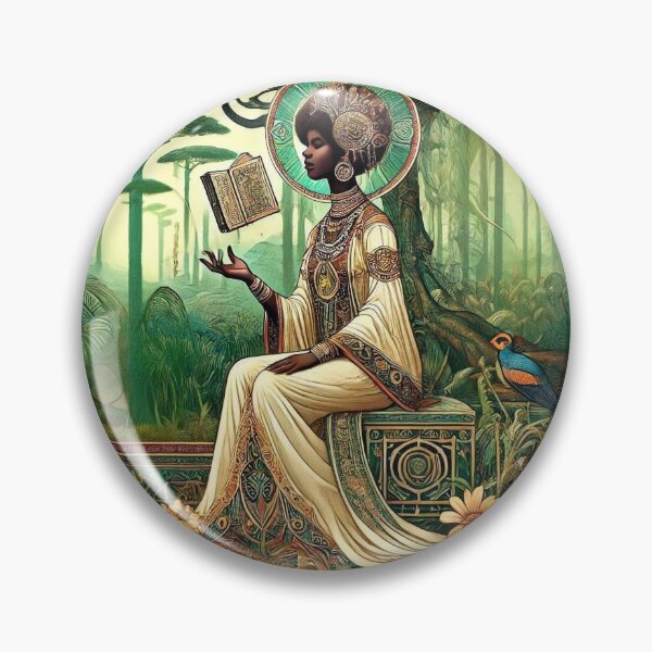 Item preview, High Priestess Art Nouveau Tarot Card African American designed and sold by CryptidChron24.