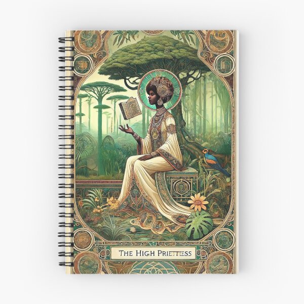 Item preview, High Priestess Art Nouveau Tarot Card African American designed and sold by CryptidChron24.