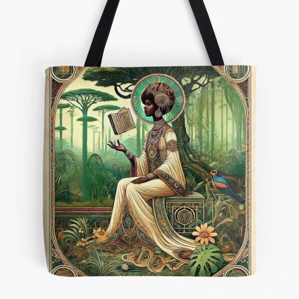 Item preview, High Priestess Art Nouveau Tarot Card African American designed and sold by CryptidChron24.