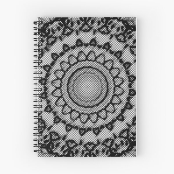 Item preview, Black and White Digital Flower Mandala Grey Halftone Abstract designed and sold by kattakitty.