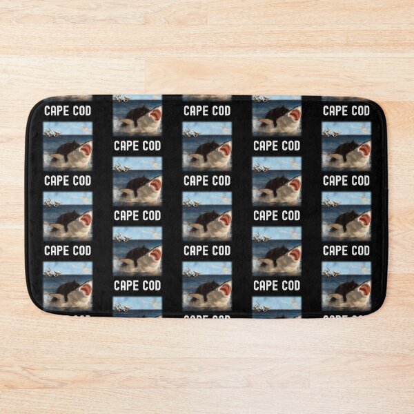 Item preview, Cape Cod Black Kitty Attacking Great White Shark while Clipper Ship Sinks in Background designed and sold by WigOutlet.