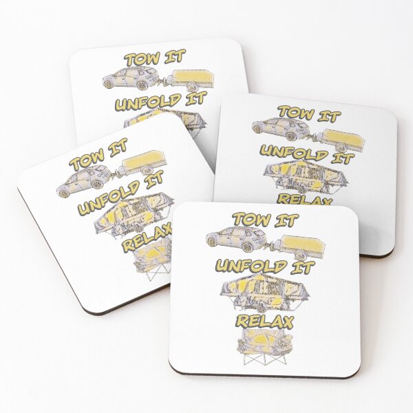 Item preview, Tow it, Unfold it, Relax - Grey and Yellow Folding Caravan 2 designed and sold by BeccaAelishe.