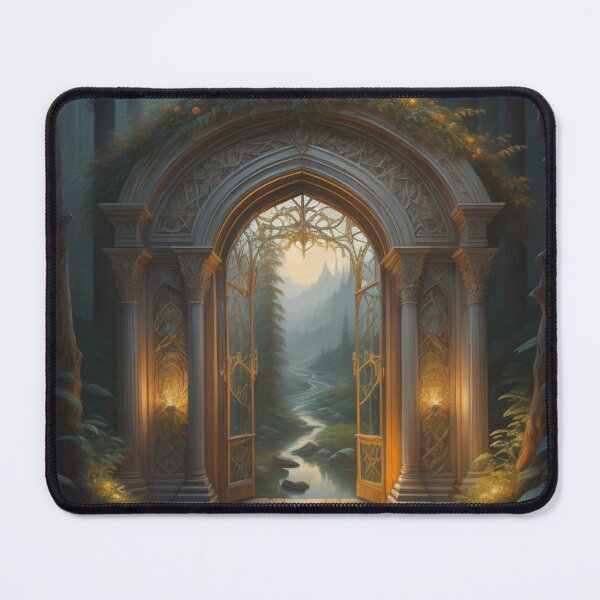 Item preview, Enchanted Forest Gateway Serene Stream & Majestic Mountains designed and sold by EnchantedVista.