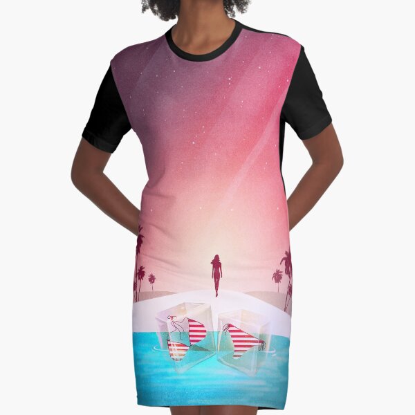 Bikini Strand T-Shirt Kleid