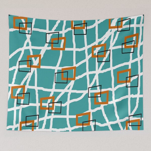 Item preview, Mid-Century Modern Rectangles Teal designed and sold by gailg1957.
