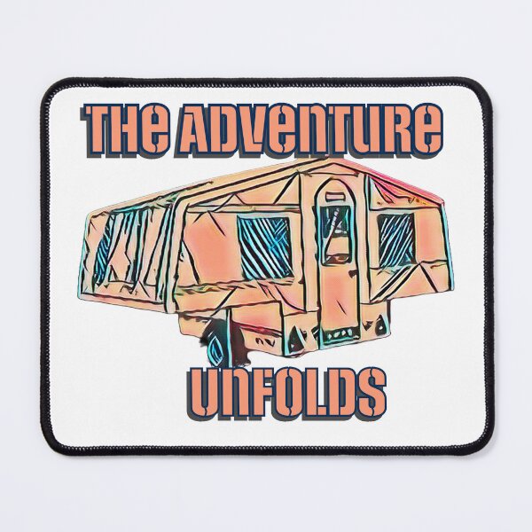Item preview, The Adventure Unfolds - Red and Blue Trailer Tent designed and sold by BeccaAelishe.