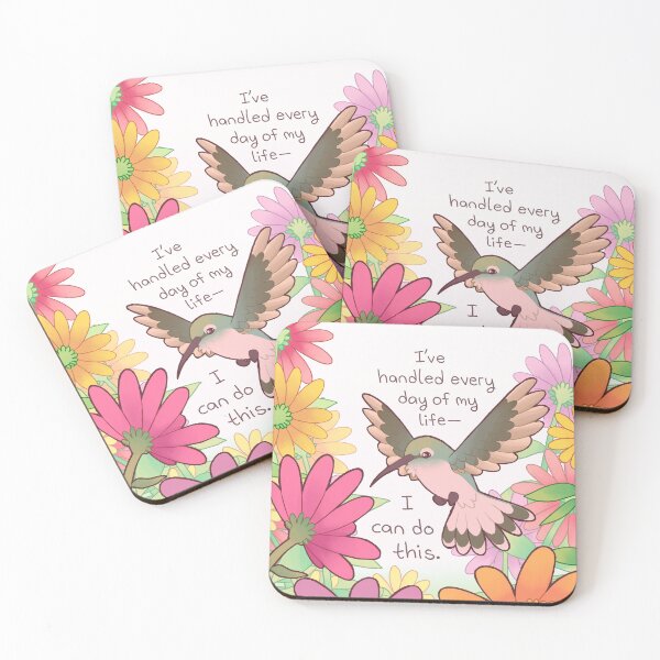 Item preview, "I Can Do This" Zinnia Hummingbird designed and sold by thelatestkate.