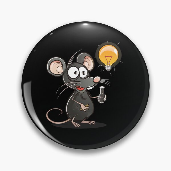 Item preview, Smart Mouse with Light Bulb Idea Whimsical Cartoon Design designed and sold by ArtFeverShop.