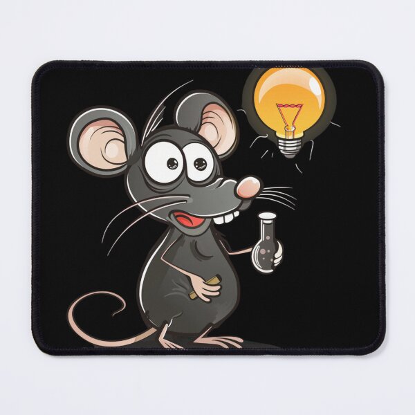Item preview, Smart Mouse with Light Bulb Idea Whimsical Cartoon Design designed and sold by ArtFeverShop.